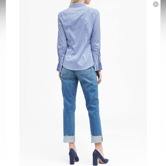 NWT BANANA REPUBLIC PLEATED CUFF BUTTON UP SHIRT - RILEY FIT - Picture 10 of 11